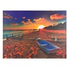 Καμβάς Διακοσμητικός Βάρκα σε Παραλία Ηλιοβασίλεμα 80x60x1.5cm