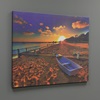 Καμβάς Διακοσμητικός Βάρκα σε Παραλία Ηλιοβασίλεμα 80x60x1.5cm