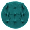Μαξιλάρι Καρέκλας Χειμερινής Διακόσμησης Στρογγυλό Πετρόλ Velvet Ø40cm