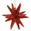 Χριστουγεννιάτικο Στολίδι Δέντρου 3D Χιονονιφάδα Κόκκινη Glitter 9cm