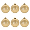 Σετ Χριστουγεννιάτικες Μπάλες Χρυσές Ματ Glitter 8cm - 6 τμχ.