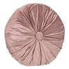 Μαξιλάρι Χειμερινής Διακόσμησης  Velvet με Κουμπί Silver Pink Ø40x10cm