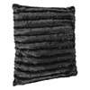 Μαξιλάρα Χειμερινής Διακόσμησης Απομίμηση Γούνας Μαύρη Ανάγλυφη Ρίγα 60x60cm