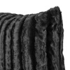 Μαξιλάρα Χειμερινής Διακόσμησης Απομίμηση Γούνας Μαύρη Ανάγλυφη Ρίγα 60x60cm