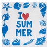 Χαρτοπετσέτες Λευκές Καλοκαιρινές Μπλε Σχέδιο Τύπωμα I Love Summer 33x33cm - 25 τμχ.
