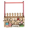 Πασχαλινό Διακοσμητικό Ξύλινο Καλάθι Φράχτης Λαγουδάκια Ταμπέλα Easter 10x7x12cm