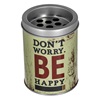 Τασάκι Μεταλλικό Μήνυμα "Don't Worry. Be Happy" Ø8x10cm