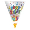 Σημαιάκια Πάρτι Μεταλλιζέ "Happy Birthday" 4.8m - 15 τμχ.