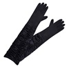 Αποκριάτικα Γάντια Μαύρα Σατέν Μακριά 48cm