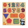 Παζλ Ξύλινη Καρτέλα Αριθμοί & Σχήματα (15 Κομμάτια) - 30x30cm