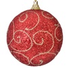 Σετ Χριστουγεννιάτικες Μπάλες Κόκκινες Χρυσά Glitter Σχέδια 8cm - 6 τμχ.