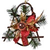 Χριστουγεννιάτικο Διακοσμητικό Καμπάνα Κλαδί Πεύκου Λλεξανδρινό Χρυσό Glitter 21cm