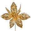 Χριστουγεννιάτικο Διακοσμητικό Λουλούδι Χρυσό 17cm