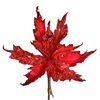 Χριστουγεννιάτικο Λουλούδι Αλεξανδρινό με Κλιπ Βελουτέ Κόκκινο Glitter 25cm