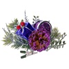 Χριστουγεννιάτικο Λουλούδι με Κλιπ Κλαδί με Δώρο Κουκουνάρι Τύμπανο Μωβ 18cm